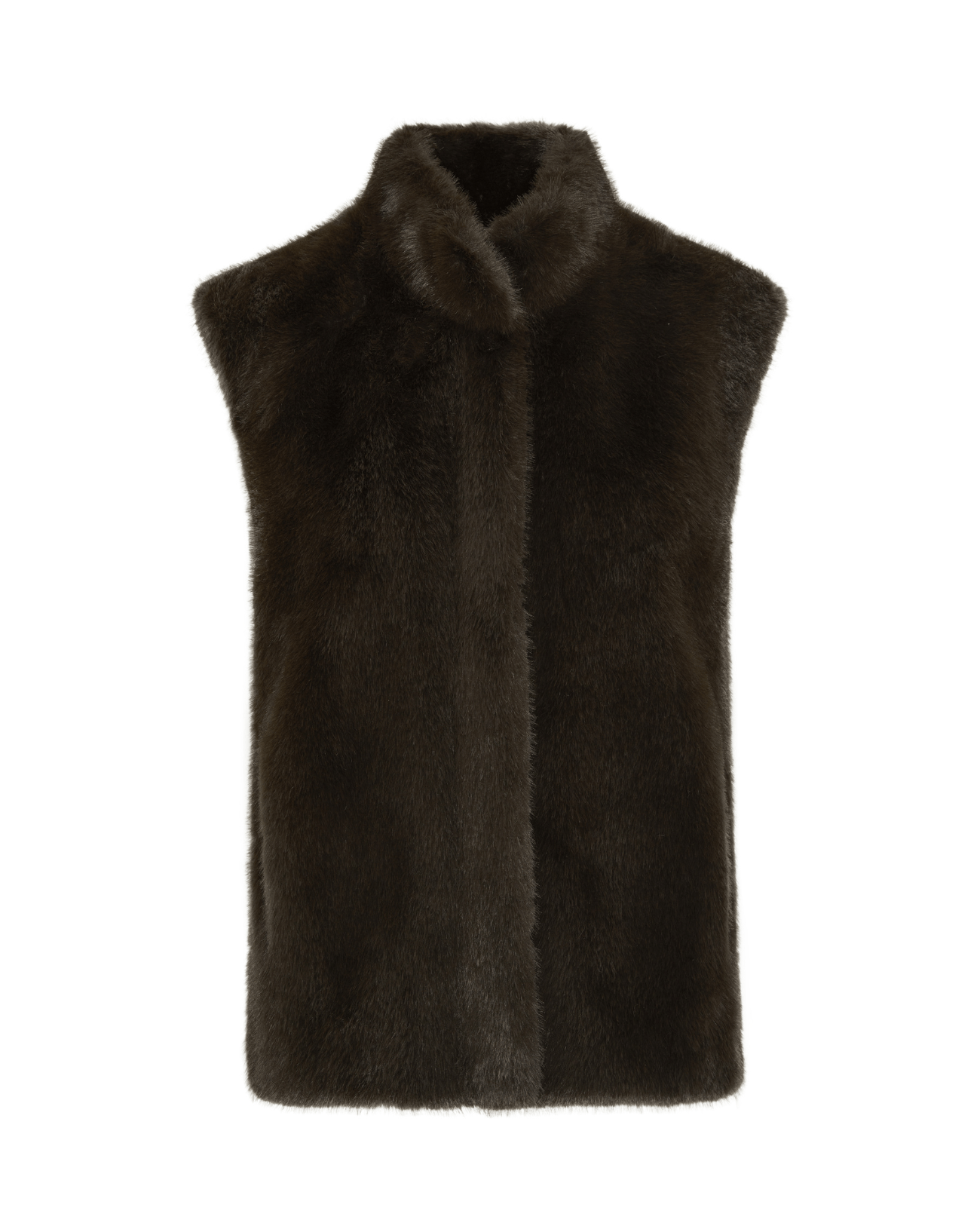 Lou Andrea Khaki Faux Fur Gilet – The Bank1