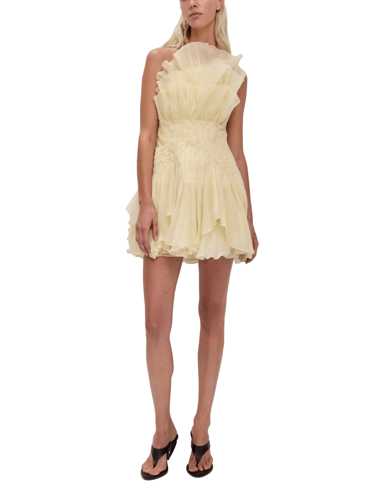 Aje | Nisha Pastel Yellow Mini Dress The Bank Aje | Nisha Pastel Yellow Mini Dress The Bank