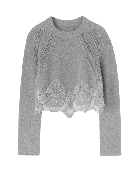 【美品】ERMANNO SCERVINO コットン レースセーター伊製 美品】ERMANNO SCERVINO コットン レースセーター伊製 エルマノ