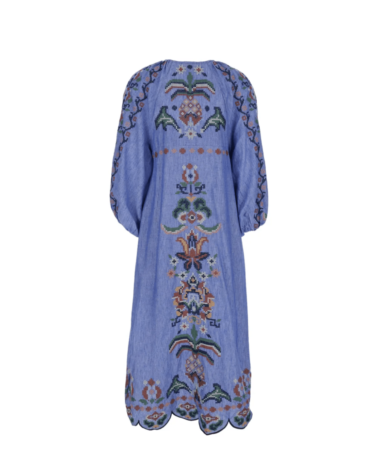 farm rio grandma gift embroidered midi dress FARM Rio Multicolor Embroidery Sleeveless Midi Dress
