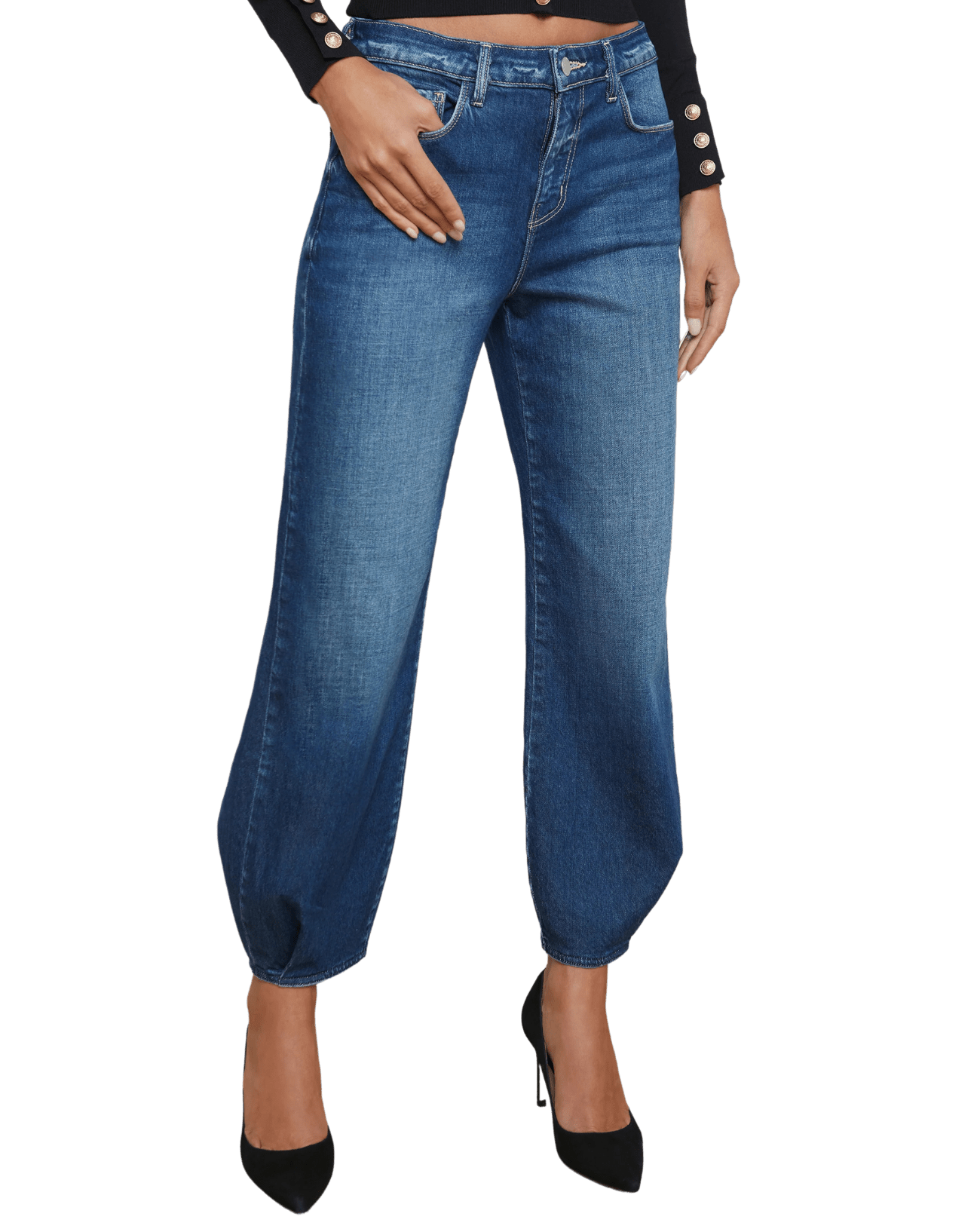 L'agence - S5 Krista Denim Blue H/R Tapered Leg Jeans 2920NNB - SJ001363 - RTW - Trousers