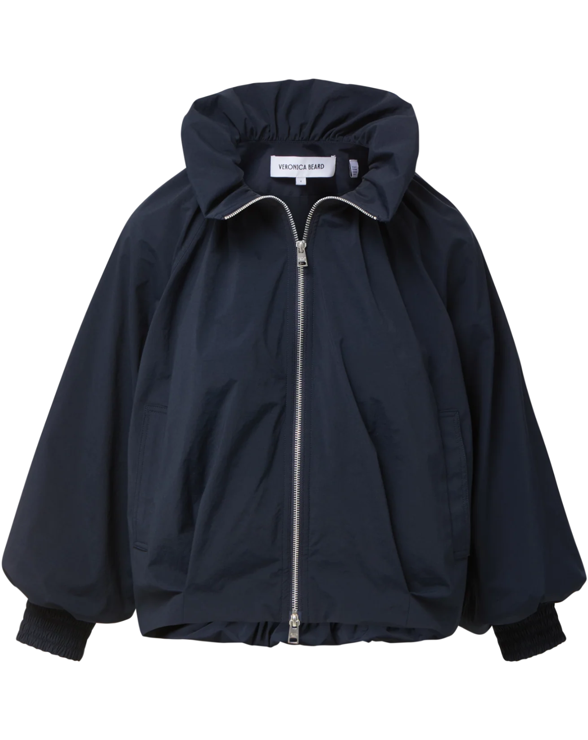 A navy blue hooded zip-up jacket with a silver zipper, shown flat against a white background. The brand name 'DUNGEON' is visible on the inner neck label.